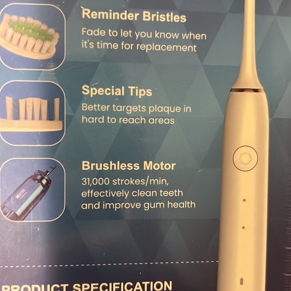 NEW Slicoo Rechargeable Sonic Electric Toothbrush, comes with 4 toothbrush heads - Picture 7 of 8